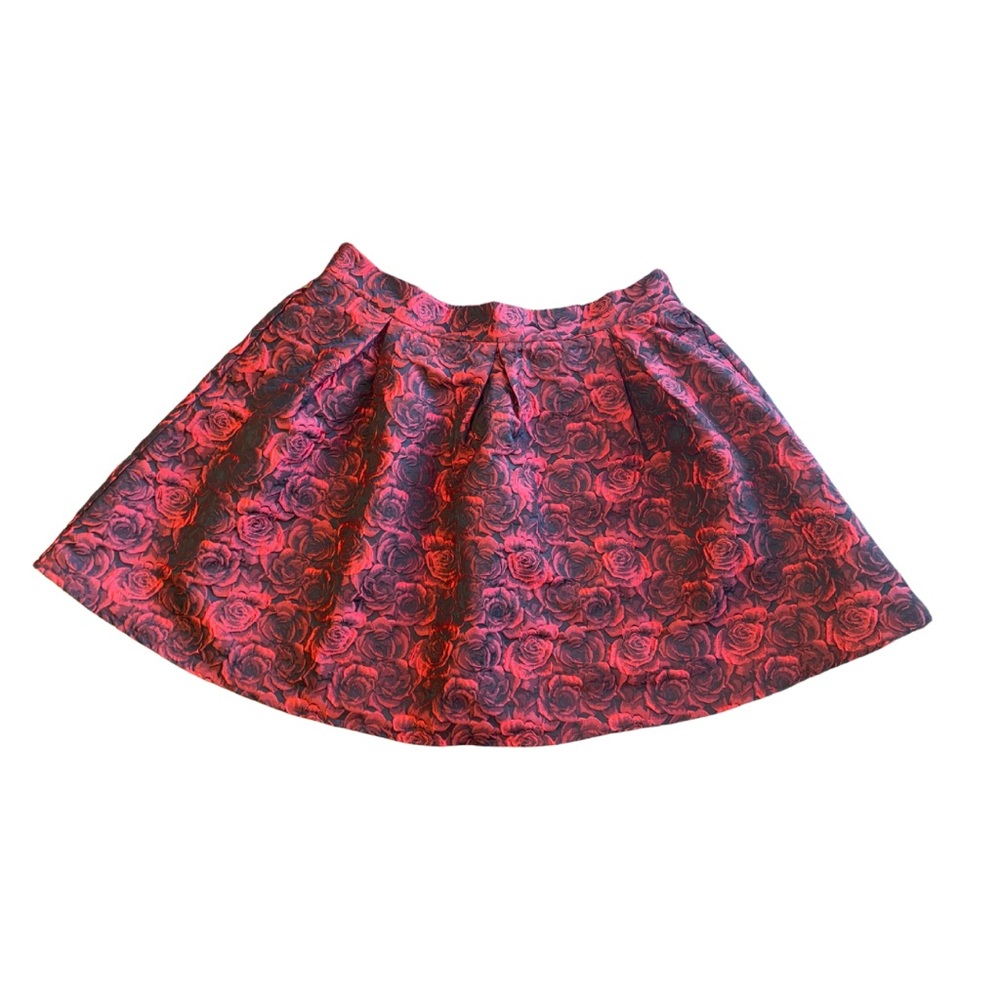 AKIRA XL Red & Black Rose Balloon Skirt NWT | Holiday Dark Romantic Goth